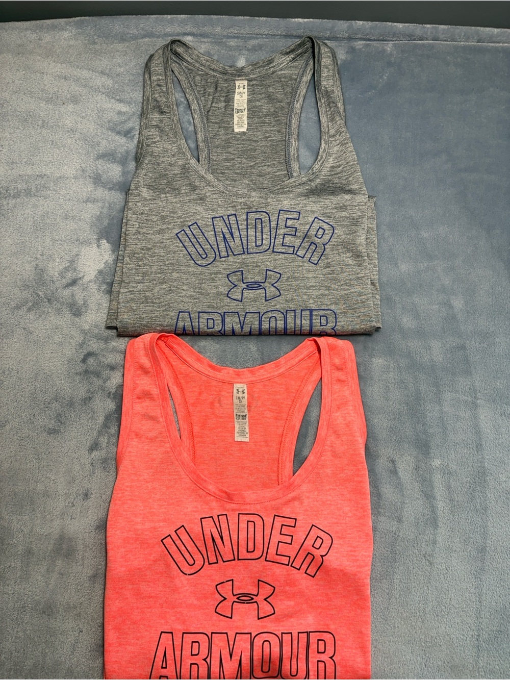 Under Armour Women's Gray and Orange Racerback Tanks